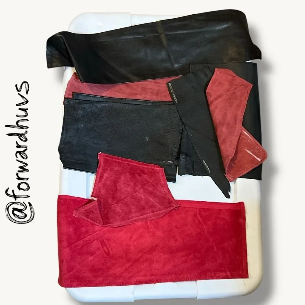 Scrap Suede Sewing Pieces & Leather Crafting Material  - 1.6 lbs
